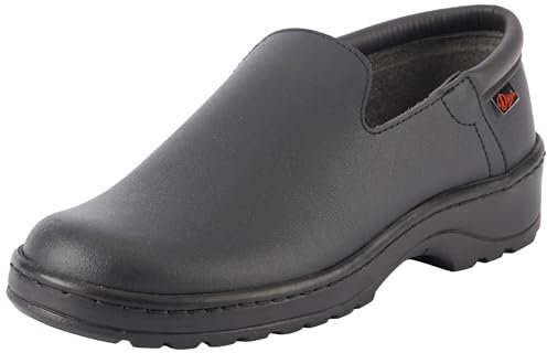 DIAN - Marsella Negro 42, Zapato de Trabajo para Sanidad y Hosteleria, Zapato Laboral Unisex, Plantilla Acolchada Antibacteriana, Transpirable, Antirozaduras, Suela Antideslizante y Antiestática.