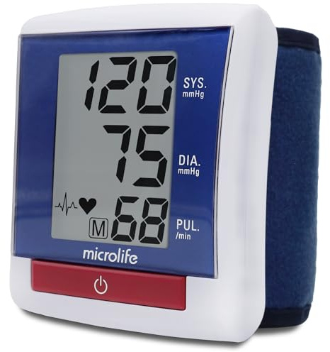 Microlife Wrist Blood Pressure Monitor, Automatic Portable Digital Blood Pressure Machine, Adjustable Cuff Fits Most – 5.3 - 7.7, Pulse Reading/Irregular Heartbeat Detector, Includes Carrying Case
