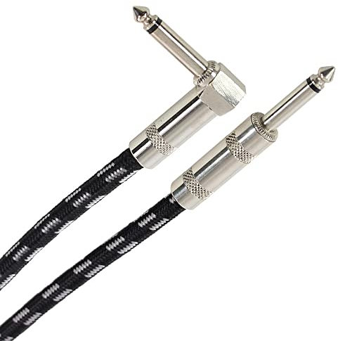 Plugger Câble Tweed Jack mâle mono/mâle Coudé 10 m Noir