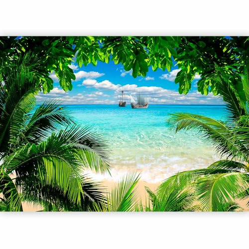 murando - Papier peint panoramique paysage 250x175 cm - Revêtement mural décoration pour chambre salon - Design unique et moderne - Bleu turquoise vert - Été mer paysage plage eau c-A-0047-a-a