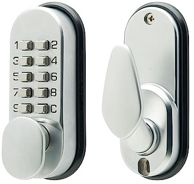 Sterling S2200V Kompaktes digitales Türschloss mit 10 Drucktasten, satiniertes, Chrom seidenglänzend