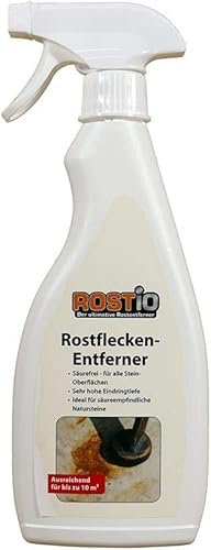 Antiruggine Rostio, estremamente efficace su tutte le superfici in pietra | Rimuove le macchie di ruggine da pietra, marmo, granito e dalle piastrelle del terrazzo