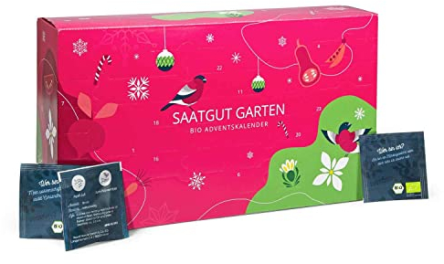 BIO Saatgut Adventskalender Garten - 24 verschiedene Gemüse und Kräuter Samen in höchster Qualität, samenfestes Saatgut, perfekt für Hobby-Gärtner und Kinder