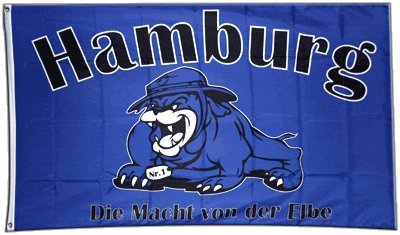 Flaggenfritze Fahne/Flagge Hamburg Bulldogge + gratis Sticker