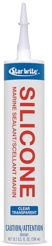 STAR BRITE Marine Silicone Sealant - Clear 10.1 Oz - Waterproof, Durable, UV Resistant, for Fiberglass, Metal, Wood, Glass, Ceramic & More (082122)