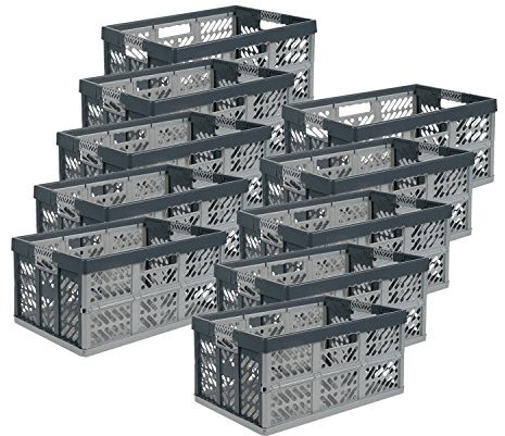 keeeper 10 x Profi-Klappbox ”Ben” (45 Liter/PP/grau-anthrazit)