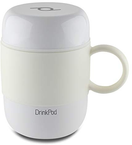 Pioneer DrinkPod Fiaschetta per capsule Drinkpod isolata sottovuoto in acciaio inossidabile a prova di perdite 6 ore di caldo 24 ore di freddo, bianca, 280 ml