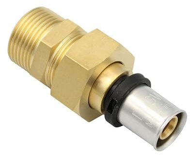 Pipetec Pressfitting Verschraubung 16x2 mm 3/4 Zoll Aussengewinde TH Kontur Verbundrohr, DVGW, TH-Profil