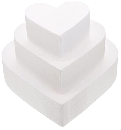 3 Stücke Kuchen Herz Form Styropor Torten 3 Stöckig Styroporscheiben Cake für Geburtstagstorte DIY Handwerk