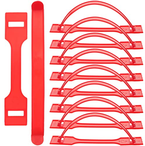 Angoily 100 Sets de Poignées D'expédition en Plastique PP Rouge pour Boîtes Carton, Faciles à Installer et Portables, Production d'emballage en Usine