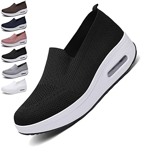 Orthopedic Sneakers Women, Zapatillas OrtopéDicas para Mujer, Zapatos Ortopédicos de Moda, Zapatillas Deportivas con Plataforma elástica de Malla, para Mujer para Caminar, Correr, Trabajar