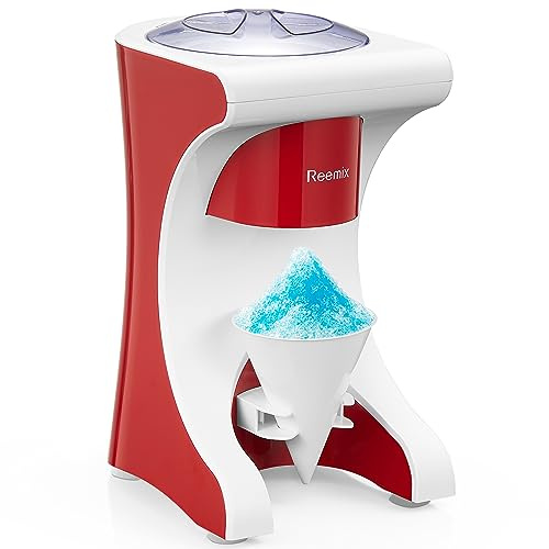 Reemix Máquina de hielo afeitado para hacer conos de nieve, encimera, bolas de nieve, cócteles congelados, fácil de usar