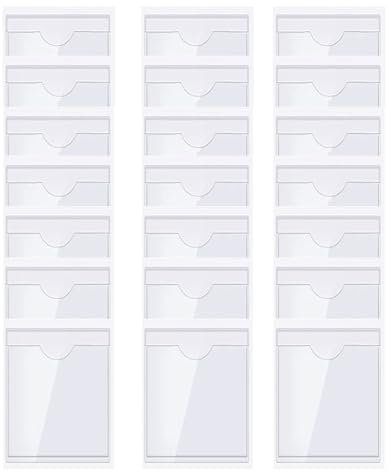 100 Stück Visitenkartentaschen Selbstklebend, Selbstklebende Etikettenbeutel, Transparenter Kreditkartenhalter, Etiketten Kartenhalter für Büro Organisieren und Sortieren(Size:10.7 * 16.8CM)