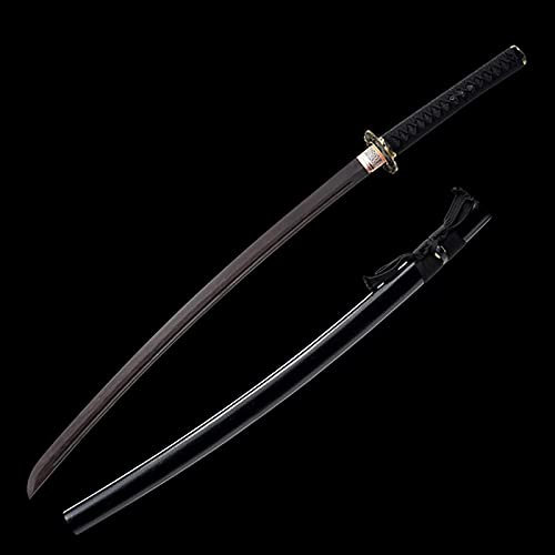 Katana de Palisandro, Espada samurái de Madera Hecha a Mano con Vaina, 103 cm, ambidiestra