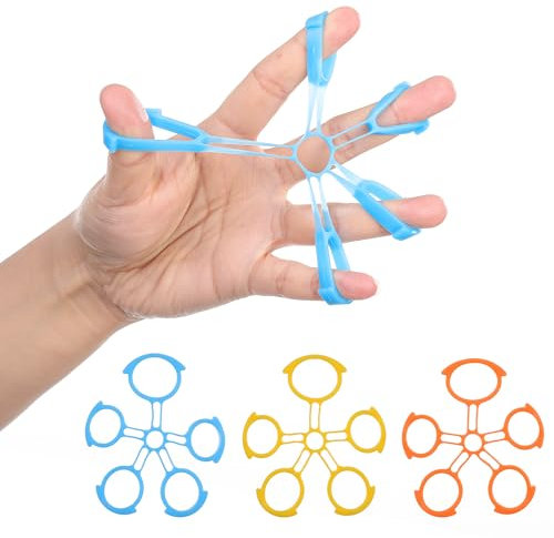 TYYIHUA Fingertrainer,Handtrainer in drei Stärken,Handtrainer Fingertrainer 3 Stück,Handkräftigungsband für Fingerdehnung,Training und Erholung