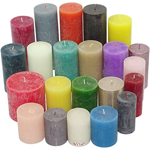8 kg Witap Premium Rustik Stumpenkerzen Rustic Blockkerzen durchgefärbt Mix farblich bunt gemischt 1.Wahl