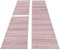 Kurzflor Läufer Set 3 Teilig Weich & Soft Bettumrandung Schlafzimmer Flur Teppich 6 mm Florhöhe Einfarbig Pink, Farbe:Pink, Bettset:2 mal 80x150 cm + 1 mal 80x300 cm