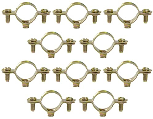 AERZETIX - C60428 - Juego de 10 abrazaderas soportes simples de fijación Ø20mm - montaje en pared de tubo cobre sujeción de tornillo fontanería calefacción sanitario - en acero