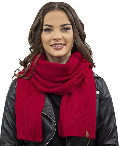 Vivisence Bufanda Clasica Para Damas 7042S, Rojo,Talla Única