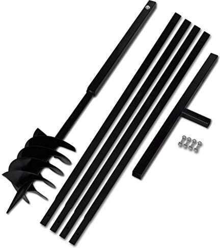 PURADAY Erdbohrer mit Griff 180 mm Verlängerungsrohr 5 m Bohrer für Edelstahl Erdlochbohrer Metallbohrer Bohrer Set Metall Bohrer mit Einem Griff Handerdbohrer Gartenbohrer Erdbohrer Hand