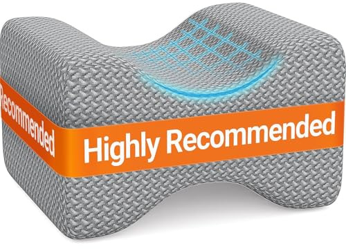 BlissTrends Memory Foam Knee & Leg Pillow for Side Sleepers, Grey, Large