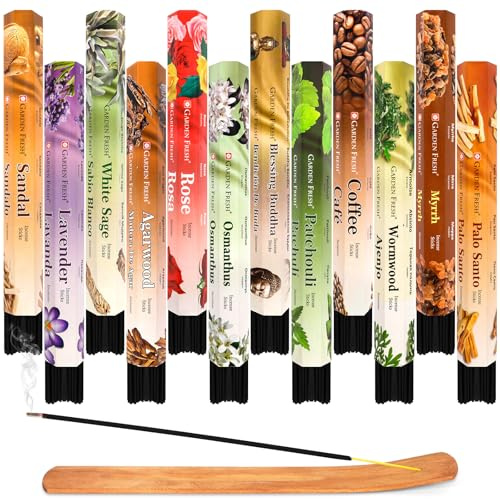 PQETBV Incenso Bastoncini Naturali (Circa 240 Bastoncini di Incenso + Porta Incenso), Set di Incenso Bastoncini per Ambenti, Casa, Yoga, Purificazione, Meditazione