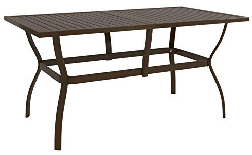Juroupi Gartentisch Terrassentisch Wetterfest Lounge Tisch Outdoor BalkonhäNgetisch Braun 140x80x72 cm Stahl