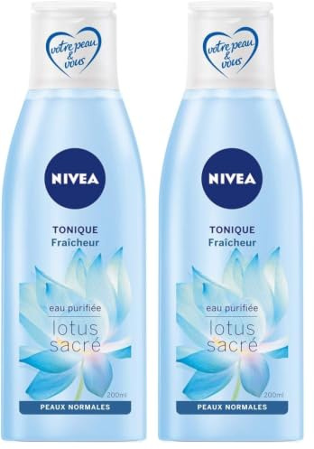 NIVEA - Tonique Fraîcheur - Nettoyant Visage - Elimine Les Impuretés & Tonifie La Peau - Rafraîchit & Hydrate - Fleur De Lotus, Hydramine & Vitamine E - Vegan - Peaux Normales & Mixtes - 200 ml