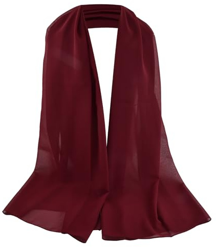 Elegant Damceremoni Chiffong Sjal - Enfärgad Satin Halsduk för Aftonklänningar, Bröllop, Fest, Gåvor - 180 x 70 cm
