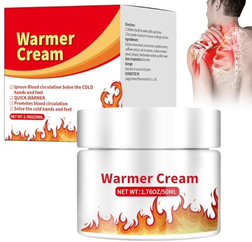 50ml Ungüento Caliente, Crema de Calor Intenso, Crema Calentadora para Masaje Muscular, Para Aliviar la Tensión en La Espalda, Cuello, Hombros, Articulaciones Producto De Cuidado Diario
