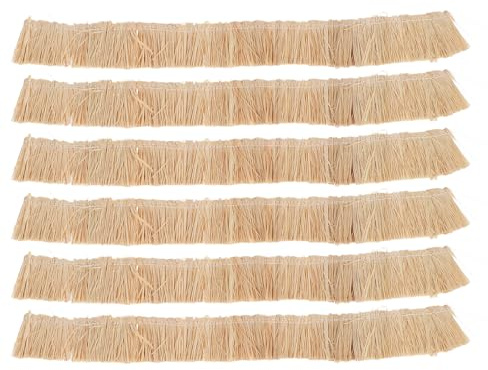 VICASKY Chaume Miniature Artificiel pour Toiture de Maison Modèle 6 Pièces 3x30 Cm Paille Naturelle Imitation pour Décoration Jardin Féerique, Diorama et Maquettes DIY