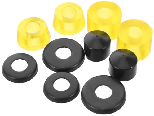 SHINEOFI Rondelles de Longboard, Bushings de Skateboard en Plastique PU Jaune, Joints D'amortissement des Vibrations, Protection Résistante à l'usure Chocs, pour Trucks de Skateboard