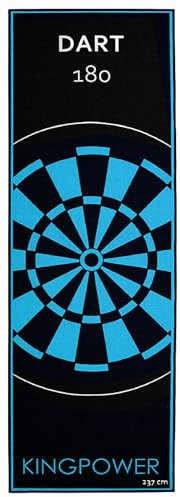 Kingpower Dart Teppich Target Oche Matte Steeldart Dartpfeile Dartboard Zubehör Dartteppich Darts Abwurflinie Schutz Gummi Boden Dartscheibe Blau 237 x 80 cm