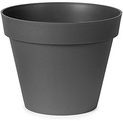 Ondis24 Blumentopf 10L, Pflanzkübel rund groß, Kunststoff anthrazit, Blumenkübel ø30cm, für drinnen draußen, Bepflanzung