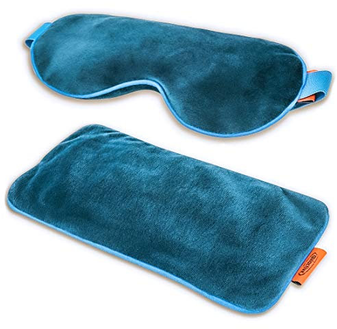 quiactive Wärmekissen Kühlkissen 2er-Set – Augenkissen & Nackenkissen - Plüsch mit natürlichen Tonperlen