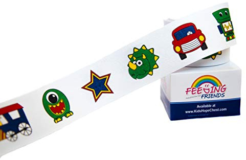 Feeding Friends Retention Tape - Non‑Woven Adhesive Wound Fixation Dressing, (Secure NG, NJ Tube) Boy Printed Design, 2” x 10 Yards