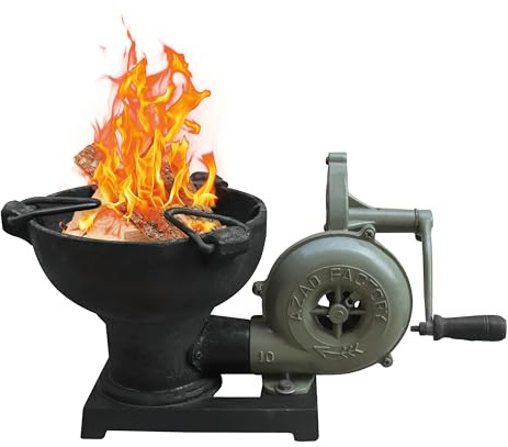 Simond Store Blacksmith's Forge with Hand Blower for Knife Making Blacksmithing Forging Tools Equipment - Vintage Style Coal Forge Furnace with Pedal Type Handle