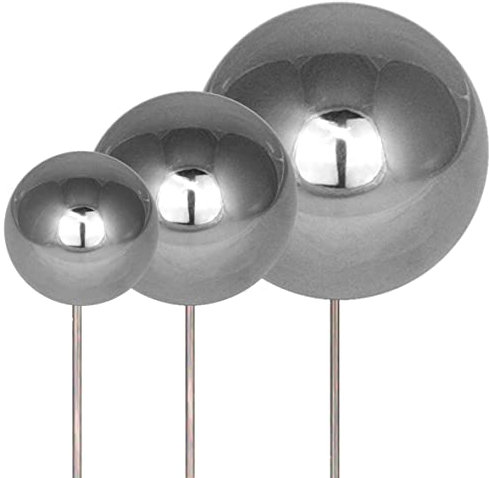 Gebrüder Lomprich Edelstahlkugel am Stab (Set : je 1 x 100mm, 130mm, 180mm)