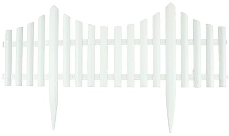 LIZZY White Garden Border Picket Fencing Flexible Plastic Lawn Flower Bed Edging Fence (18)