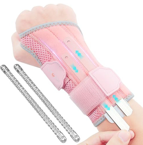 CURECARE Karpaltunnel Handgelenkstütze 2 in 1, Handgelenk Bandagen mit 3 Metallstabilisatoren, Handgelenkschiene zur Linderung von Karpaltunnelsyndrom, sehnenscheidenentzündung (S/M, Rechts)