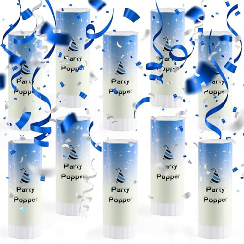 FePen Spara Coriandoli Matrimonio*10, Spara Coriandoli, Spara Coriandoli Compleanno, Sparacoriandoli per Compleanni, Lauree, Forniture per Feste di Matrimonio (Blu)