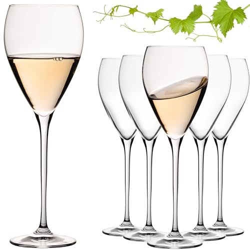 Imperial París - Juego de 6 copas de vino blanco en forma de gota (350 ml, aptas para lavavajillas)