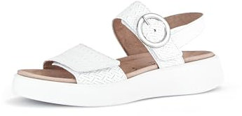 Gabor Damen Plateausandalen, Frauen Sandalen,Freizeitschuhe,offene Schuhe,Strandschuhe,Plateausandaletten,bequem,Weiss (Silber/w),37 EU / 4 UK