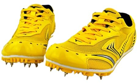 Zapatillas de atletismo con clavos para hombre y mujer, de malla con 7 clavos, para atletismo, para niños y niñas, transpirables, para entrenamiento profesional, carreras de velocidad, 35-45 EU