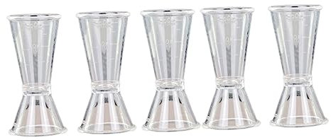 MOLUCKFU 5piezas Taza Medidora De Alcohol Doble Cabeza Dispositivo Profesional De Medición De Onzas Para Cocteles y Bebidas Casa Herramienta De Bar Para Medidas Precisas