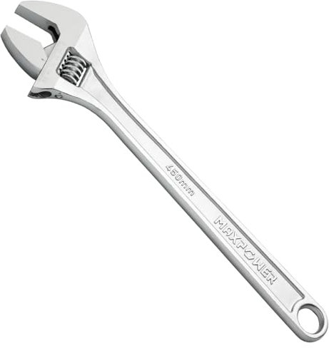 MaxPower Llave Ajustable 450mm, Llave de Cambio Profesional Pesada con Apertura de Gran Calibre, Acero Cr-V de Primera Calidad - Métrico