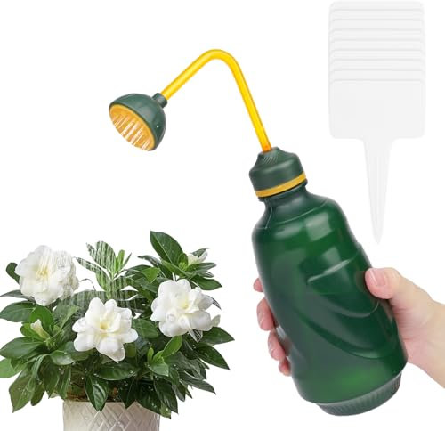 AOOSU 1PCS Regadera, 450ml Regadera Plantas Interior, Regadera de Plástico para Jardín, Adecuada de Interior plástico apriete Agua Boquilla Larga Curvada Boca regadera Bonsai