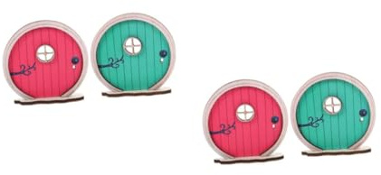 TOYANDONA 2 Ensembles Mini-Ornements en Bois Portes De Fées en Bois Non Artisanat De Porte De Fée Miniature Décoration De Jardin Métier De Porte De Fée Portes Féeriques 2 Pièces * 2