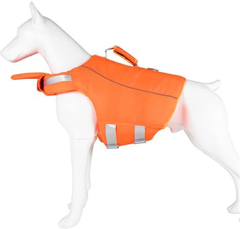 Buxuaaaa Hundflytrock för simning bad reflekterande remsor liten hund flytväst flytväst för strand pool väst reflekterande