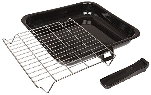 Invero® Universal Small Oven Cooker Grill Pan Tray Complete with Steel Wire Rack and Detachable Handle Suitable for Most Oven Cookers and Caravan Ovens - 285mm x 275mm